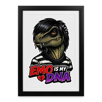 Emo Dinosaur, Sad Dino, Emotional - Framed poster (27 × 37 cm) - black - Front