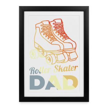 Père du roller - Affiche encadrée (27 × 37 cm) - noir - Devant
