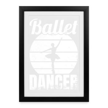 Funny ballet dancer - Framed poster (27 × 37 cm) - black - Front