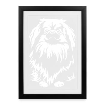 Pekingese "Black Edition" - Framed poster (27 × 37 cm) - black - Front