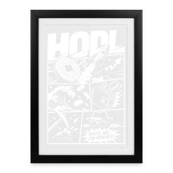 HODL Trust Me Crypto Meme - Affiche encadrée (27 × 37 cm) - noir - Devant
