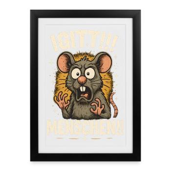 Igitt Menschen - Gerahmtes Poster (27 × 37 cm) - Schwarz - Vorne