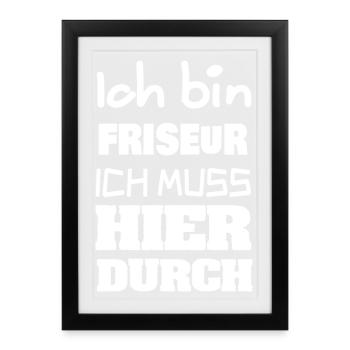 Friseur - Gerahmtes Poster (27 × 37 cm) - Schwarz - Vorne
