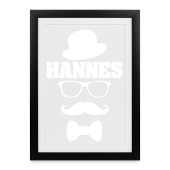 Hannes as a hipster - Framed poster (27 × 37 cm) - black - Front