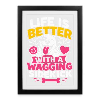 La vie est meilleure avec un acolyte qui balance - Affiche encadrée (27 × 37 cm) - noir - Devant