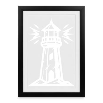 Icône du Phare - Affiche encadrée (27 × 37 cm) - noir - Devant