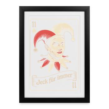 Jeck Für Immer Kölner Karneval Kölle Alaaf Kostüm - Gerahmtes Poster (27 × 37 cm) - Schwarz - Vorne