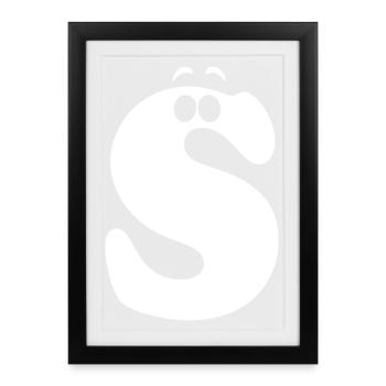 Large S Style Print | Letter S funny S logo - Framed poster (27 × 37 cm) - black - Front