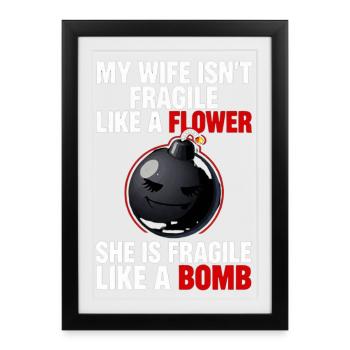 Female Strength Bomb Graphics - Framed poster (27 × 37 cm) - black - Front