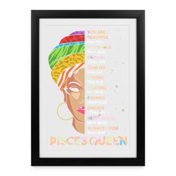 Zodiac sign Pisces - Framed poster (27 × 37 cm) - black - Front
