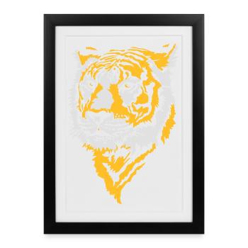 Tête de tigre flex - Affiche encadrée (27 × 37 cm) - noir - Devant
