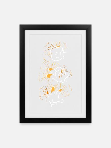 Techno - Gerahmtes Poster (27 × 37 cm) - Schwarz