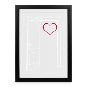 Open door on my heart (white) - Framed poster (27 × 37 cm) - black - Front