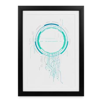 cpu pc nerd spaceship sci-fi core board lol cod - Framed poster (27 × 37 cm) - black - Front