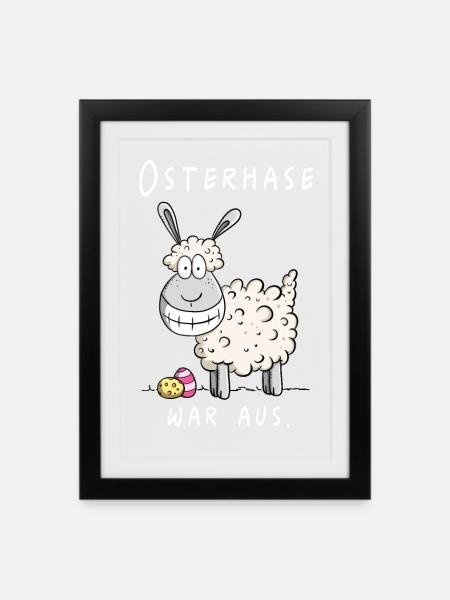 Osterhase war aus Funshirt Ostern Geschenk - Gerahmtes Poster (27 × 37 cm) - Schwarz