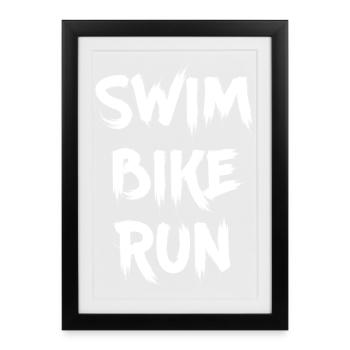 Triathlon. Swim Bike Run - Affiche encadrée (27 × 37 cm) - noir - Devant