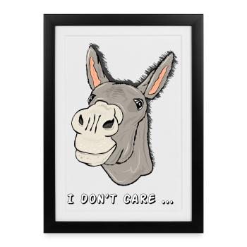 âne l’animal de zoo têtu et intelligent - Affiche encadrée (27 × 37 cm) - noir - Devant