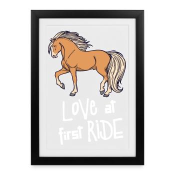 Chevaux islandais Déclaration Amour des chevaux islandais - Affiche encadrée (27 × 37 cm) - noir - Devant