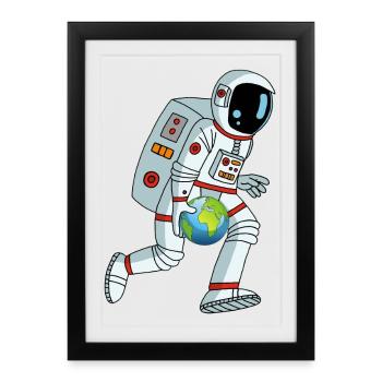 Basketteur galactique - Affiche encadrée (27 × 37 cm) - noir - Devant