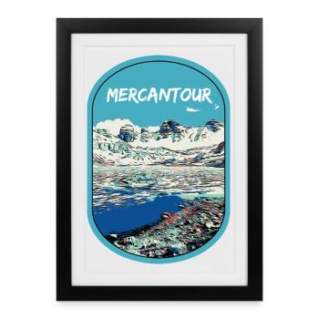 Illustration originale des lacs du Parc Mercantour - Affiche encadrée (27 × 37 cm) - noir - Devant