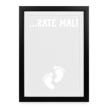 Babyglück Babyfüße Schwangerschaft Schwanger - Gerahmtes Poster (27 × 37 cm) - Schwarz - Vorne