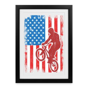 BMX États-Unis - Affiche encadrée (27 × 37 cm) - noir - Devant