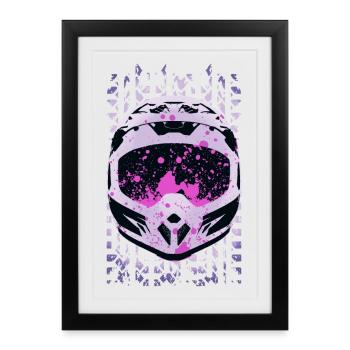 Casque De Motocross - Affiche encadrée (27 × 37 cm) - noir - Devant
