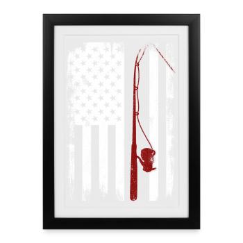 Pêcheur patriote - Affiche encadrée (27 × 37 cm) - noir - Devant