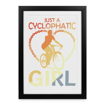 Bicycle Girl - Framed poster (27 × 37 cm) - black - Front