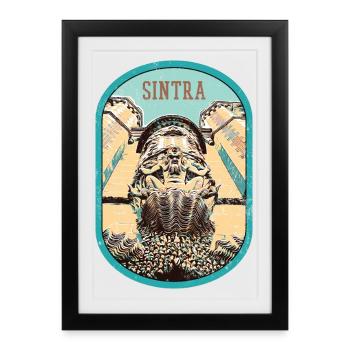 Illustration Entrance Pena Palace, Sintra, Portugal - Framed poster (27 × 37 cm) - black - Front