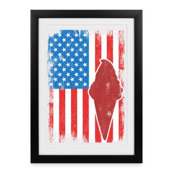 Crème glacée 4 juillet USA - Affiche encadrée (27 × 37 cm) - noir - Devant