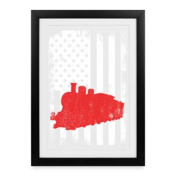 U.S. Patriotic Railroad Worker - Framed poster (27 × 37 cm) - black - Front