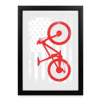 Vététiste américain patriote - Affiche encadrée (27 × 37 cm) - noir - Devant