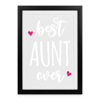 Meilleure tante de tous les temps - Affiche encadrée (27 × 37 cm) - noir - Devant