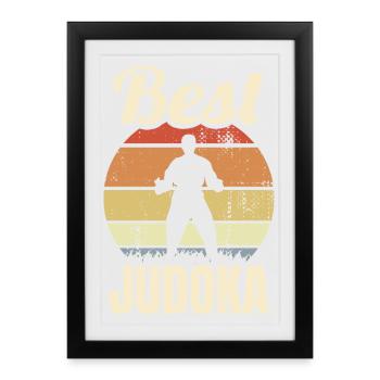 Vintage Judo - Gerahmtes Poster (27 × 37 cm) - Schwarz - Vorne