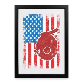 Apiculteur américain patriote - Affiche encadrée (27 × 37 cm) - noir - Devant