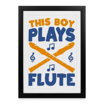 Little Flute Player - Framed poster (27 × 37 cm) - black - Front