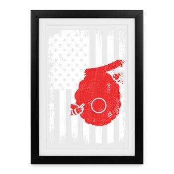 4 juillet USA Apiculture - Affiche encadrée (27 × 37 cm) - noir - Devant