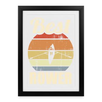 Funny rower - Framed poster (27 × 37 cm) - black - Front