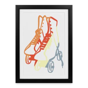 Vintage Roller Skates - Framed poster (27 × 37 cm) - black - Front