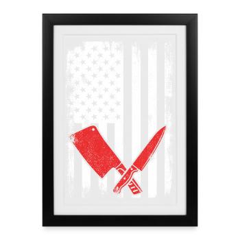 4th of July USA Butcher - Framed poster (27 × 37 cm) - black - Front