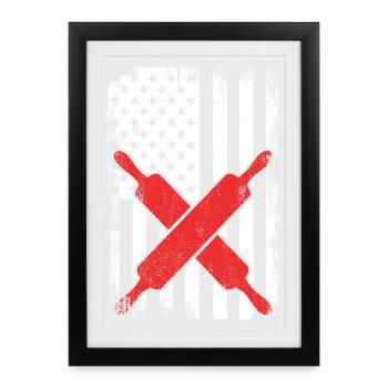 US Flag Baker - Framed poster (27 × 37 cm) - black - Front