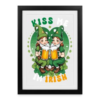 Kiss me, I'm Irish - Framed poster (27 × 37 cm) - black - Front