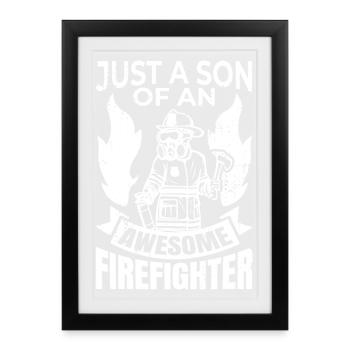 Firefighter Son - Framed poster (27 × 37 cm) - black - Front