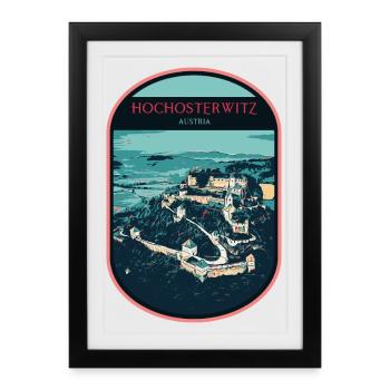 Illustration Hochosterwitz Castle, Austria - Framed poster (27 × 37 cm) - black - Front