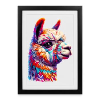 Alpaca - Framed poster (27 × 37 cm) - black - Front