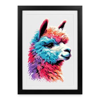 Alpaca - Framed poster (27 × 37 cm) - black - Front