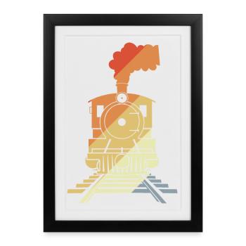 Railroad Drawing Vintage Style - Framed poster (27 × 37 cm) - black - Front