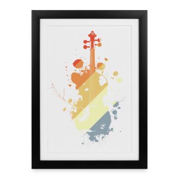 Violin Retro - Framed poster (27 × 37 cm) - black - Front