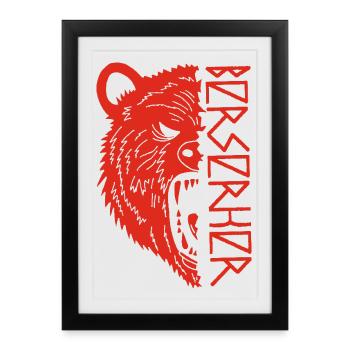 Red Bear Warrior - Framed poster (27 × 37 cm) - black - Front
